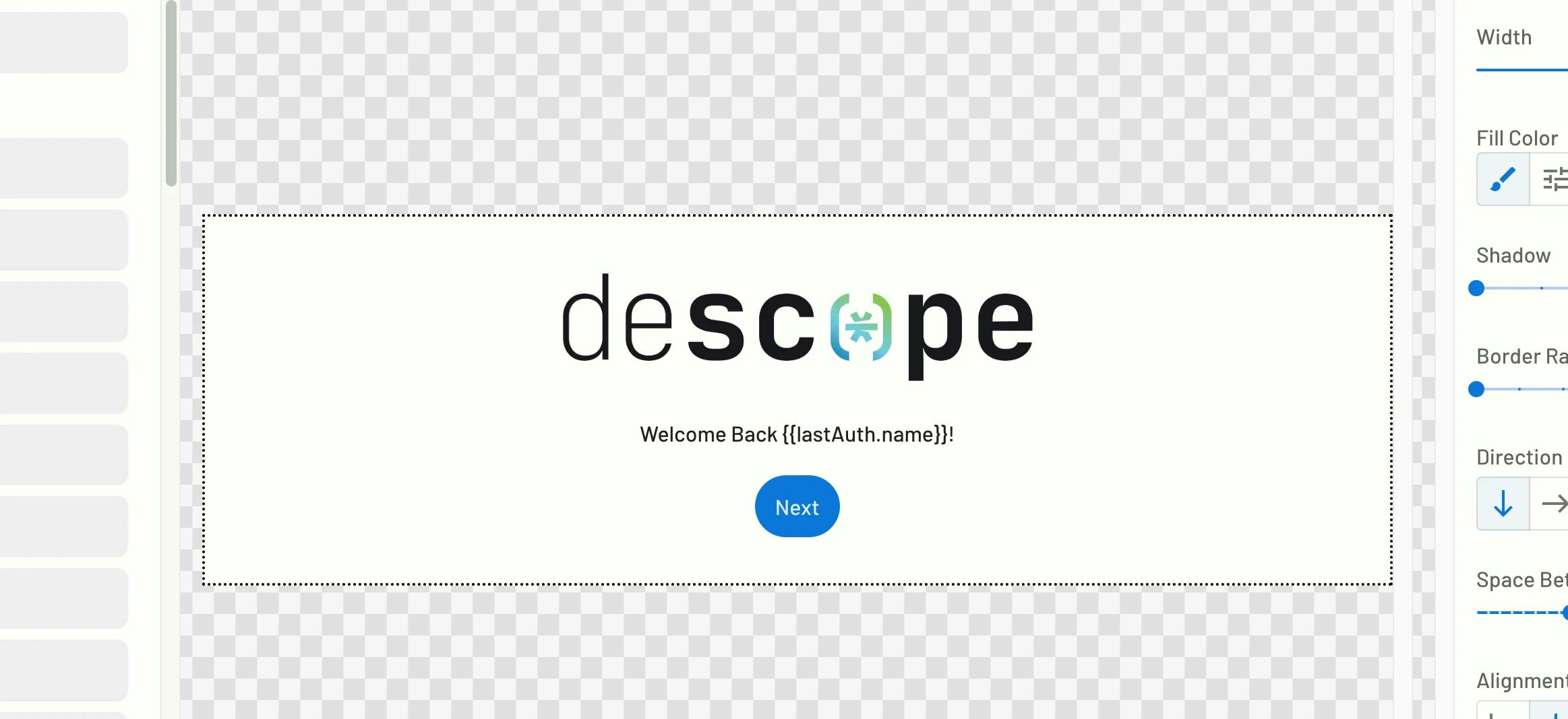 Descope remember me guide lastAuth.name condition