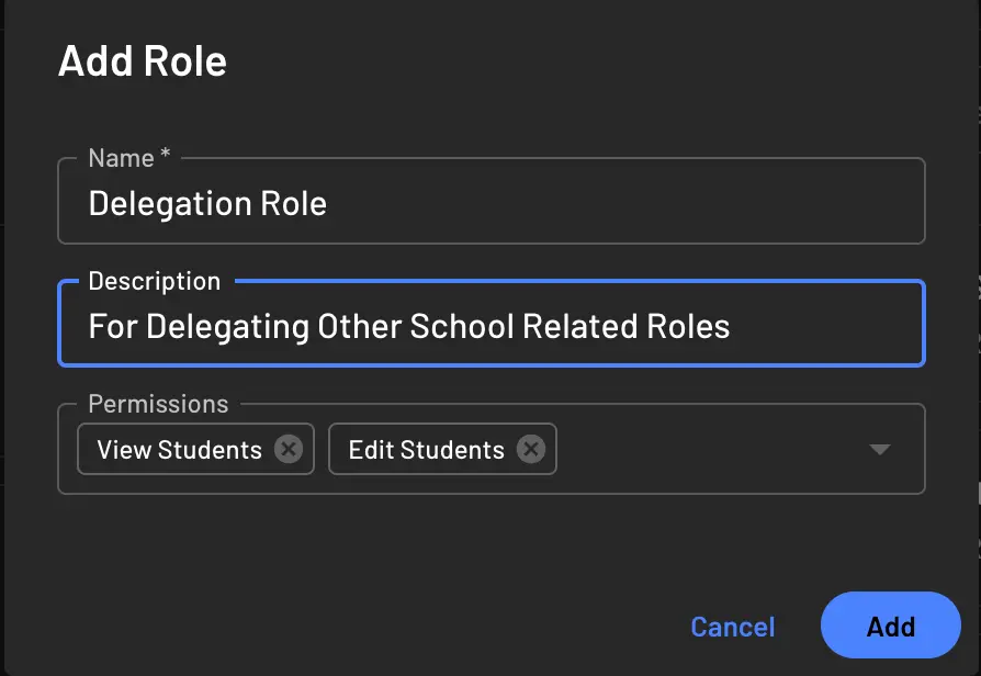 Role Delegation Create Role