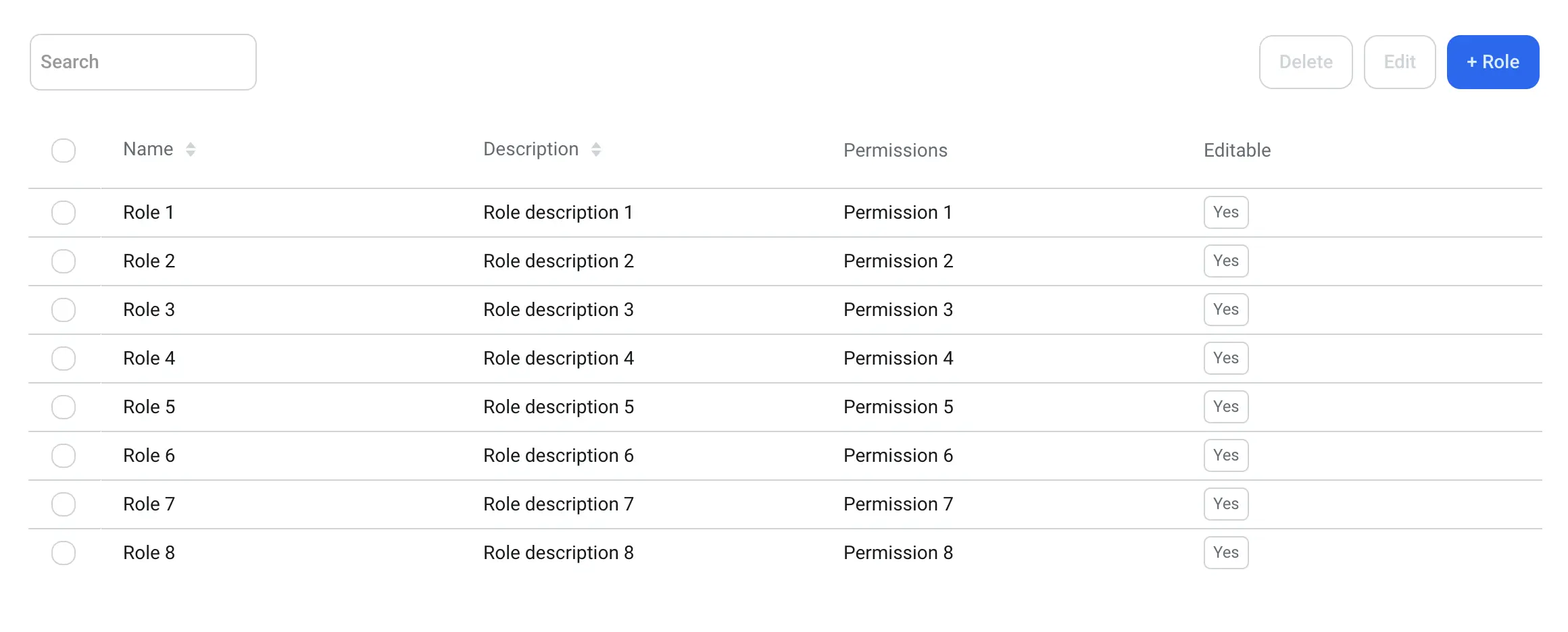 Descope role management widget