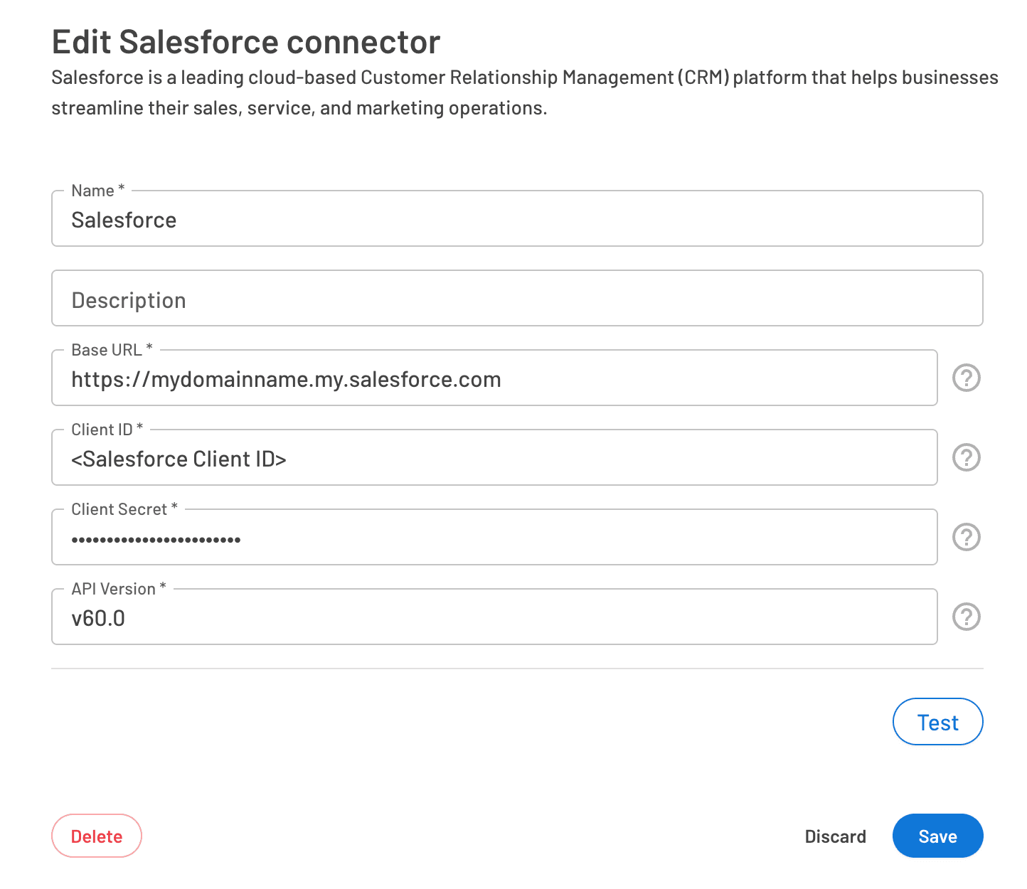 Setup connector