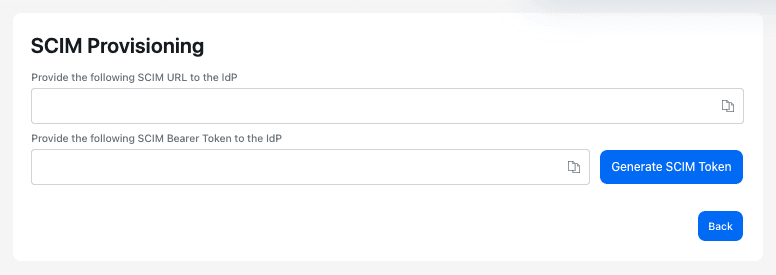 Example of configuring SCIM within the Descope sso config flow 1.