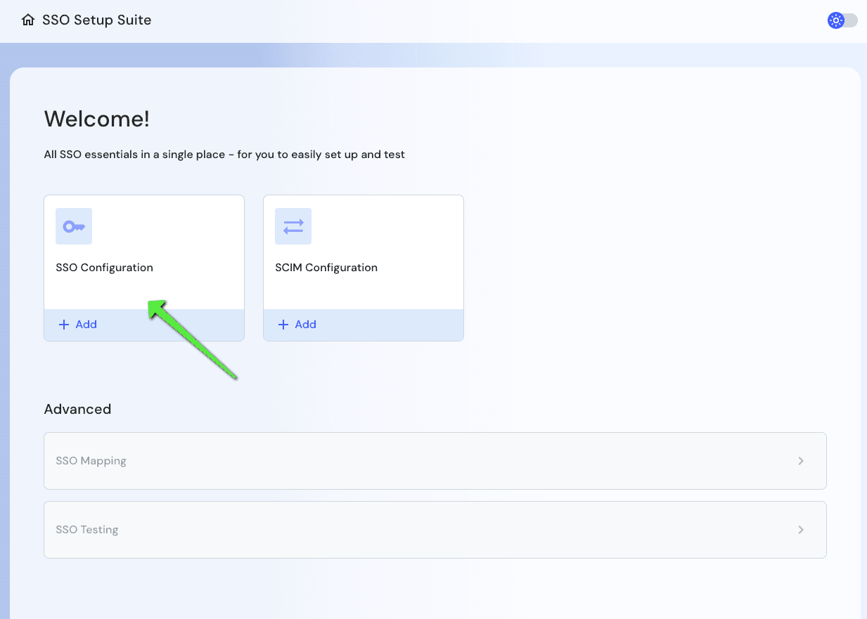 Using the Descope SSO Setup Suite.