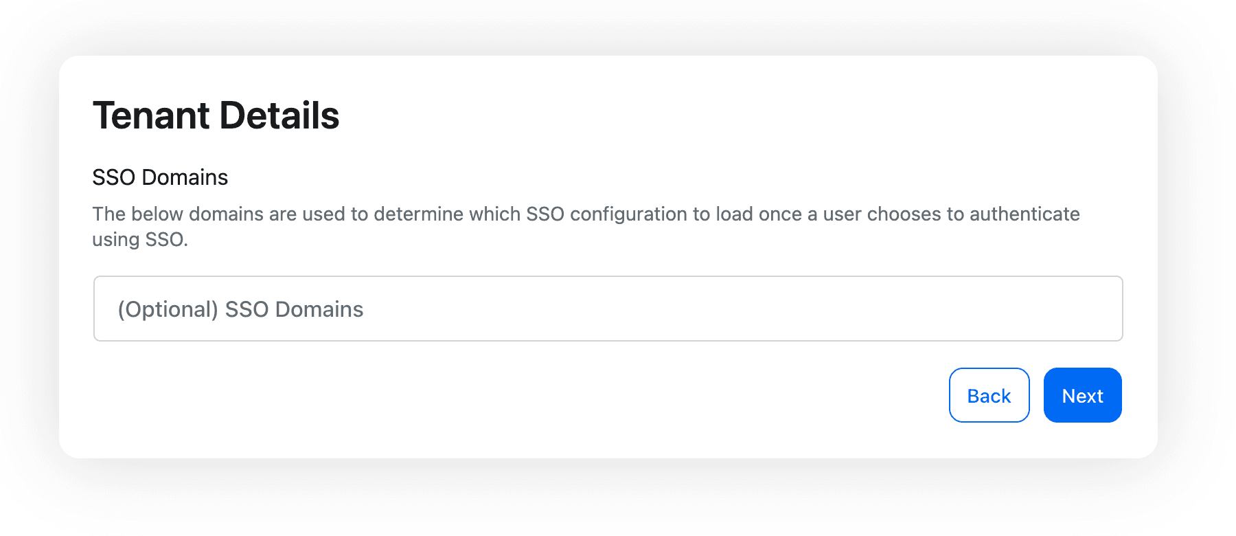 Descope config flow SSO domain configuration