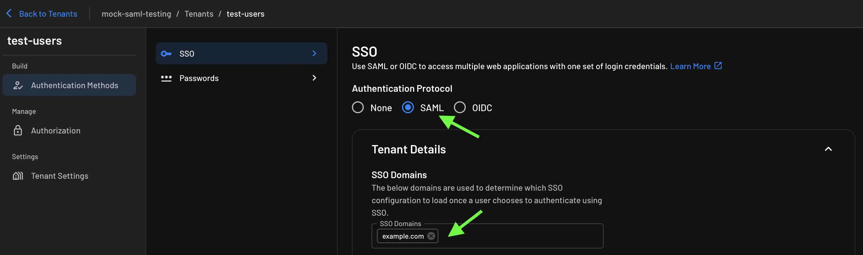 Set Up SSO SAML Domain