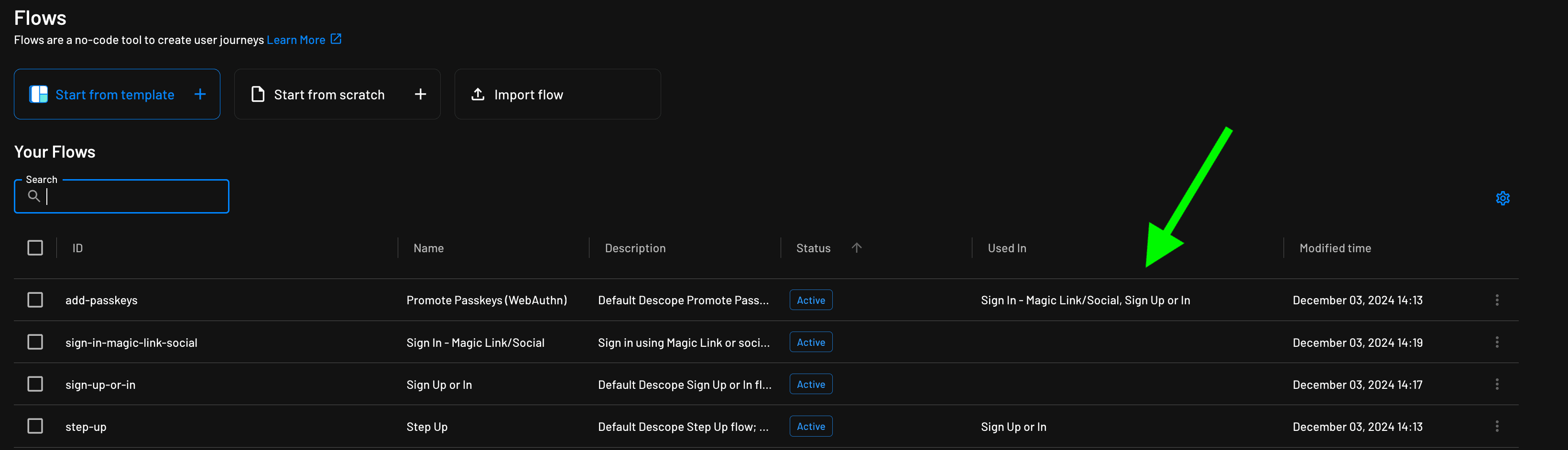 Subflows view example