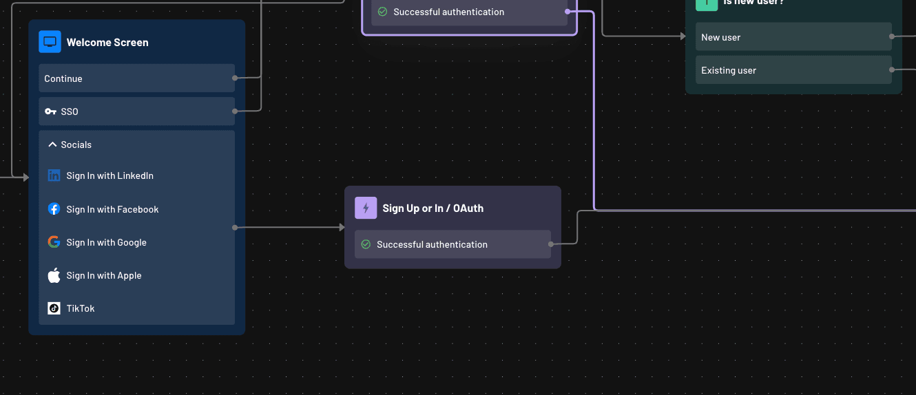 Custom Spotify social oauth connect OAuth sign up or in action within Descope flow