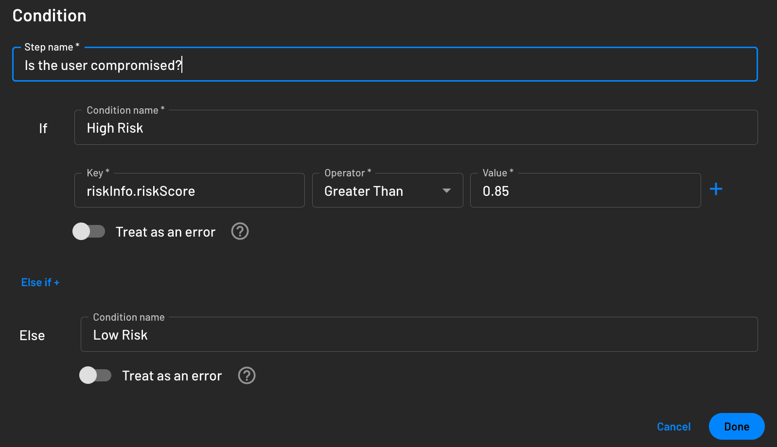 traceable connector flow condition