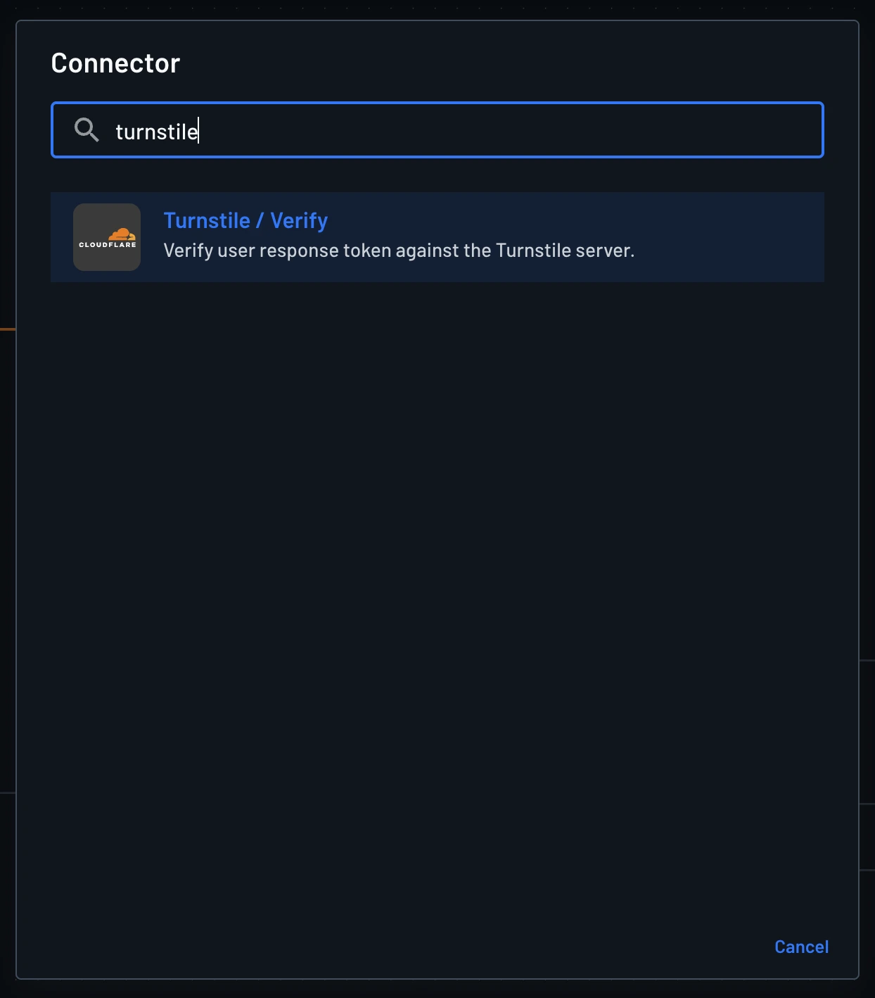 Turnstile connector action