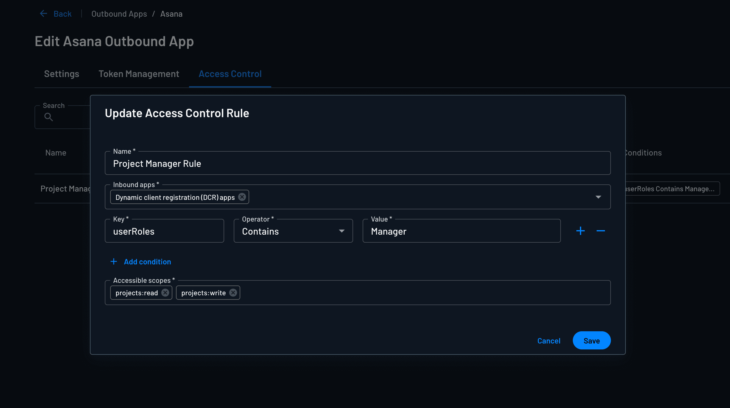 Viewer Rule Policy Conditions