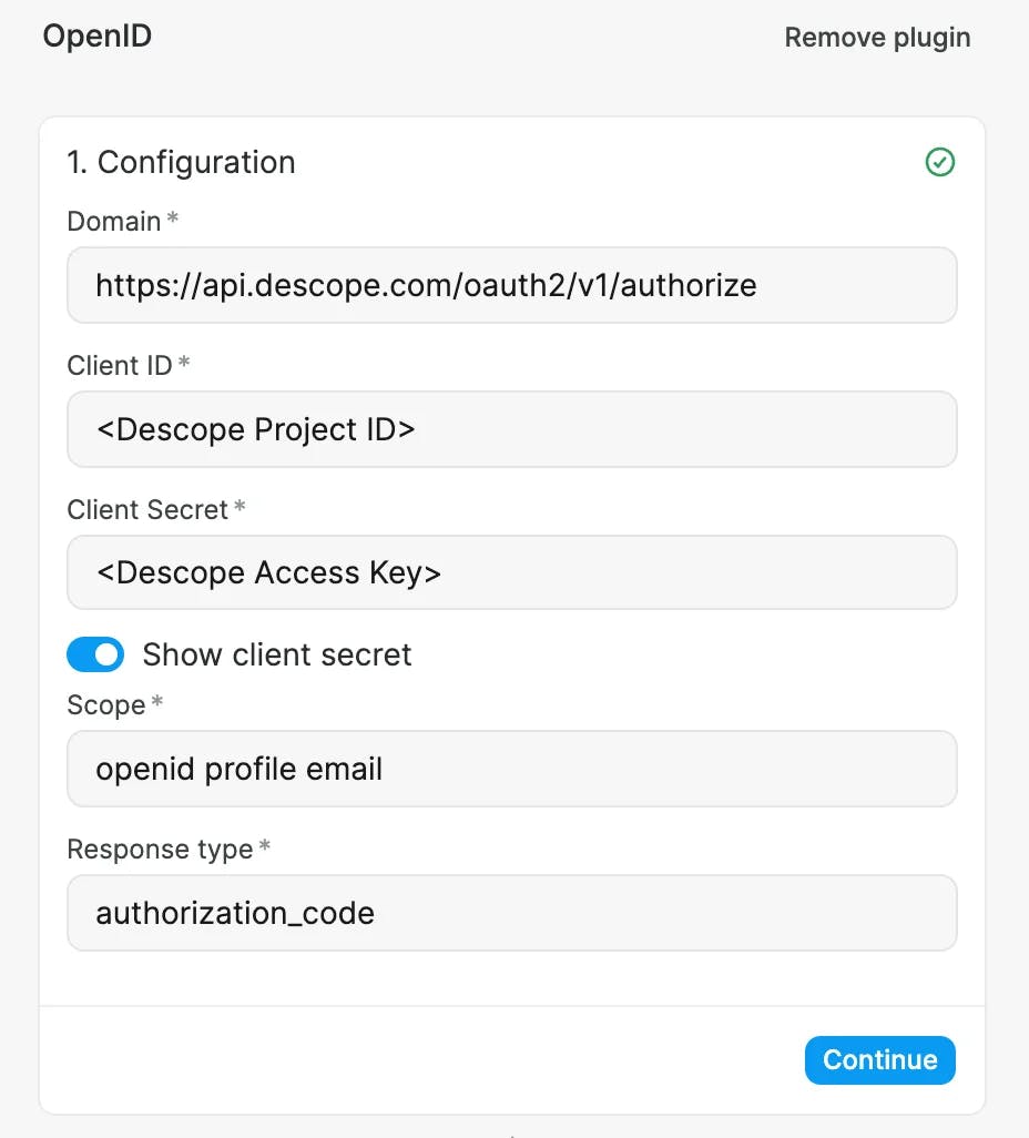 OIDC configuration in WeWeb