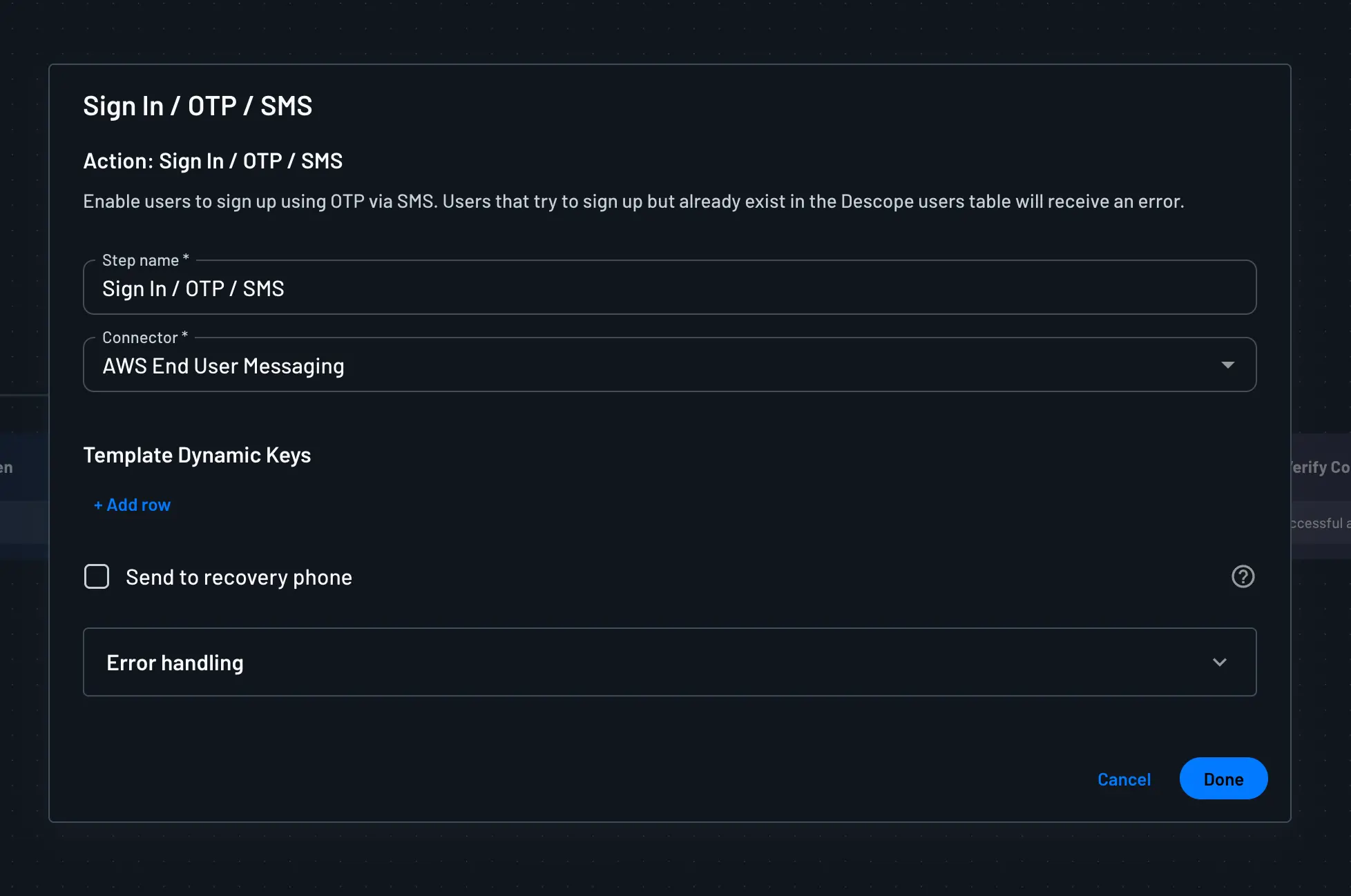 AWS End User Messaging Connector in Flow