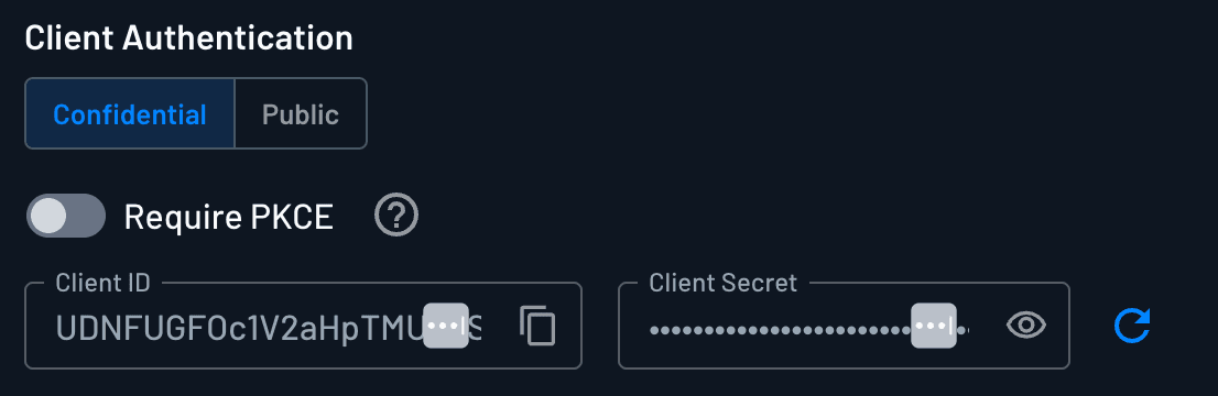 Client Authentication for a confidential client in the Console