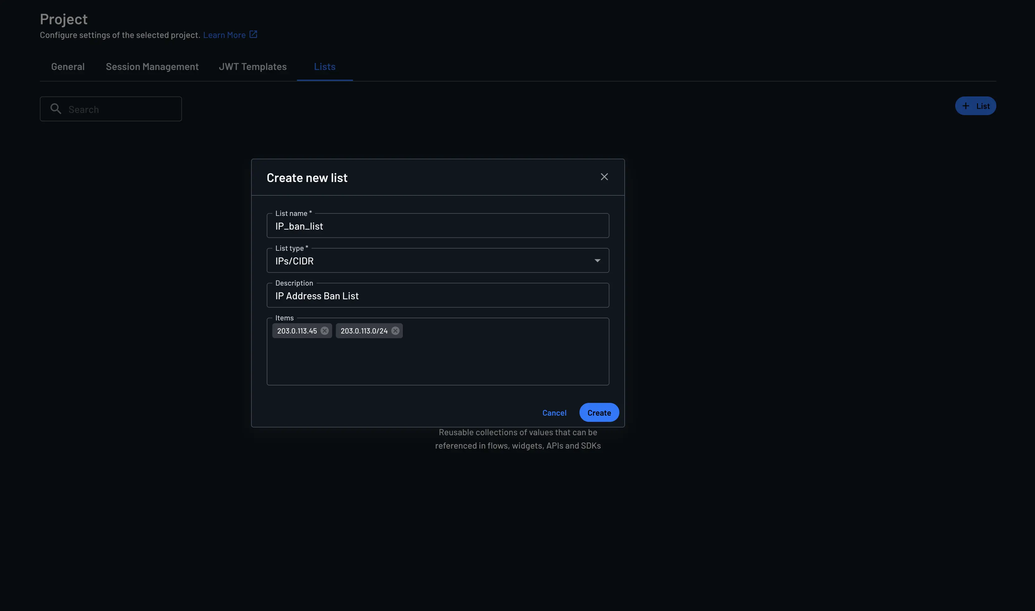 Create IP ban list