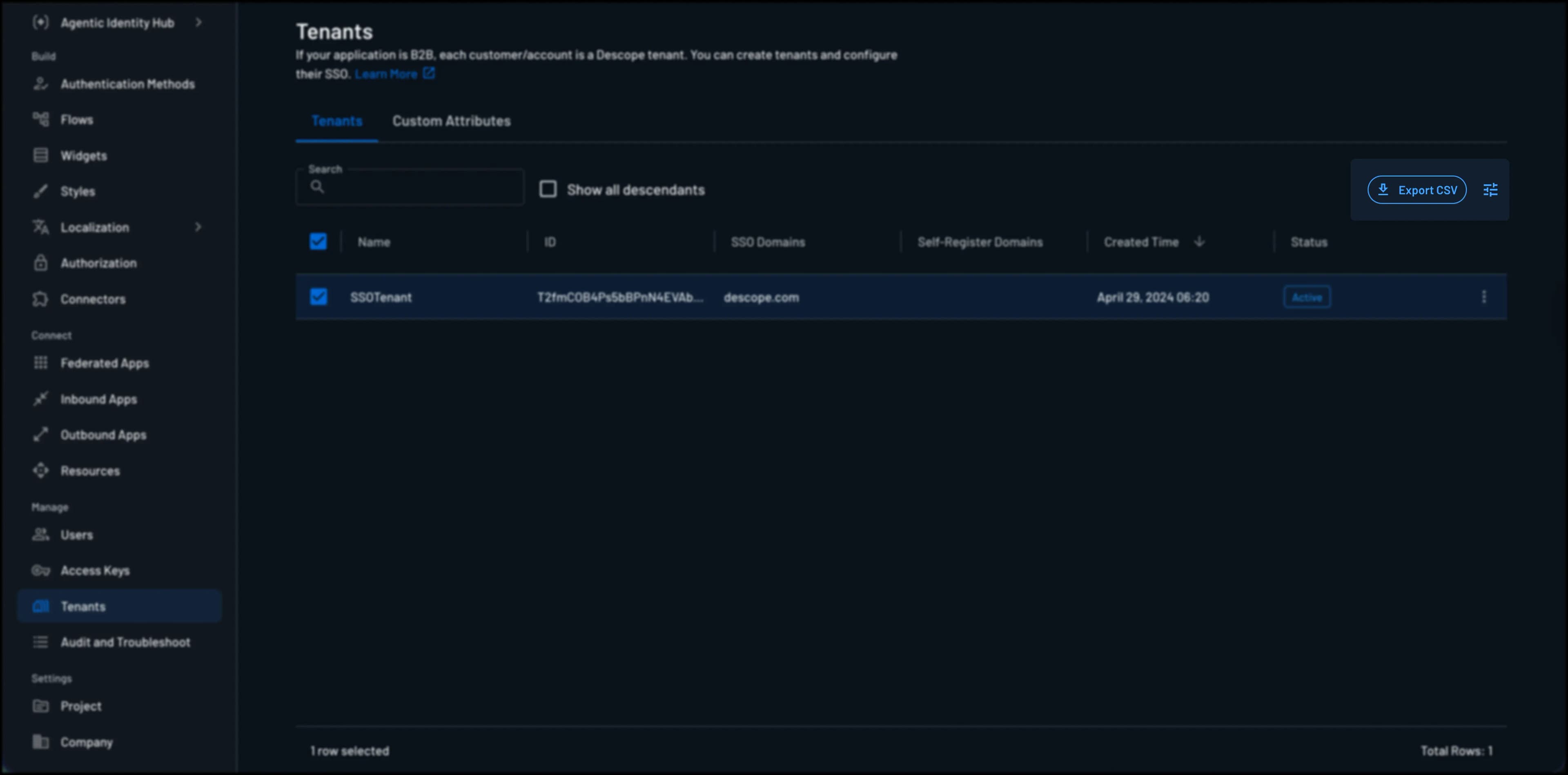 Export Tenants CSV
