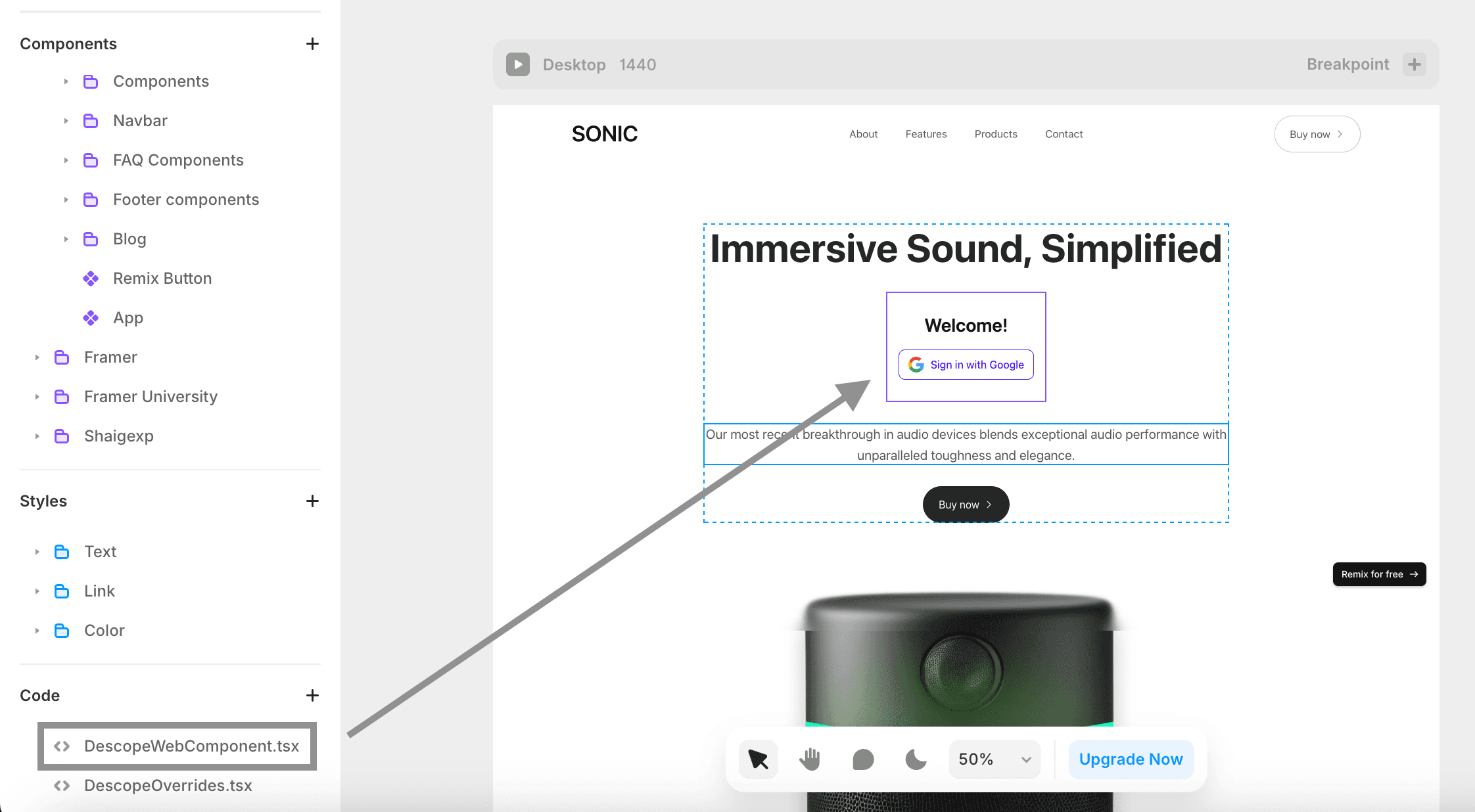 drag component