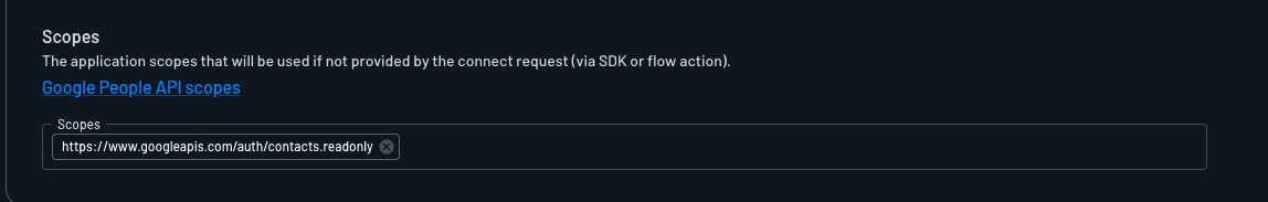 Configuring an outbound app's scopes in Descope