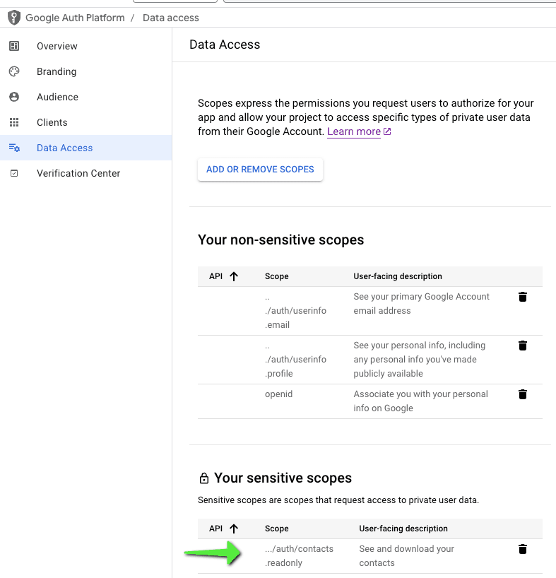Configuring additional scopes on a Google Oauth application to be used with outbound apps in Descope