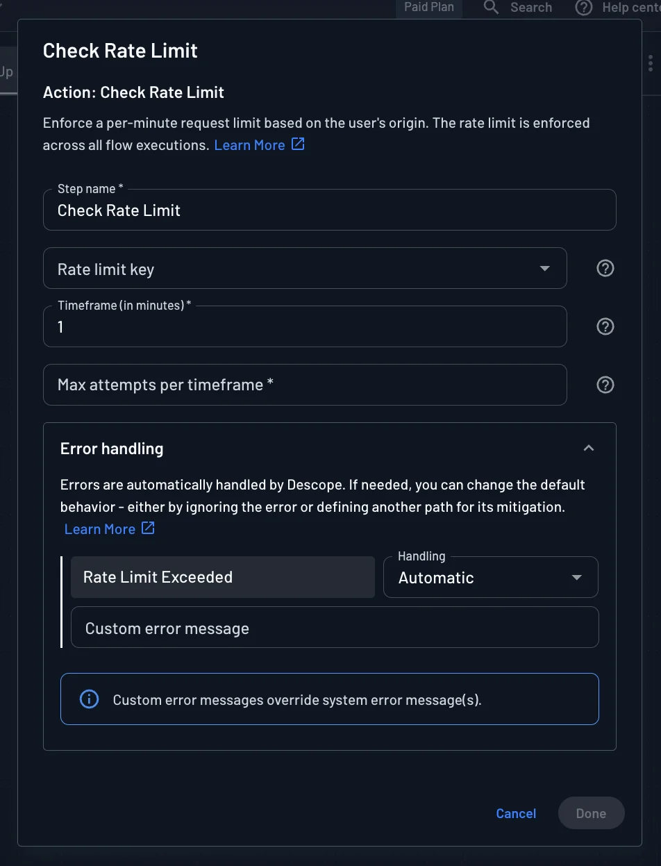 Check Rate Action
