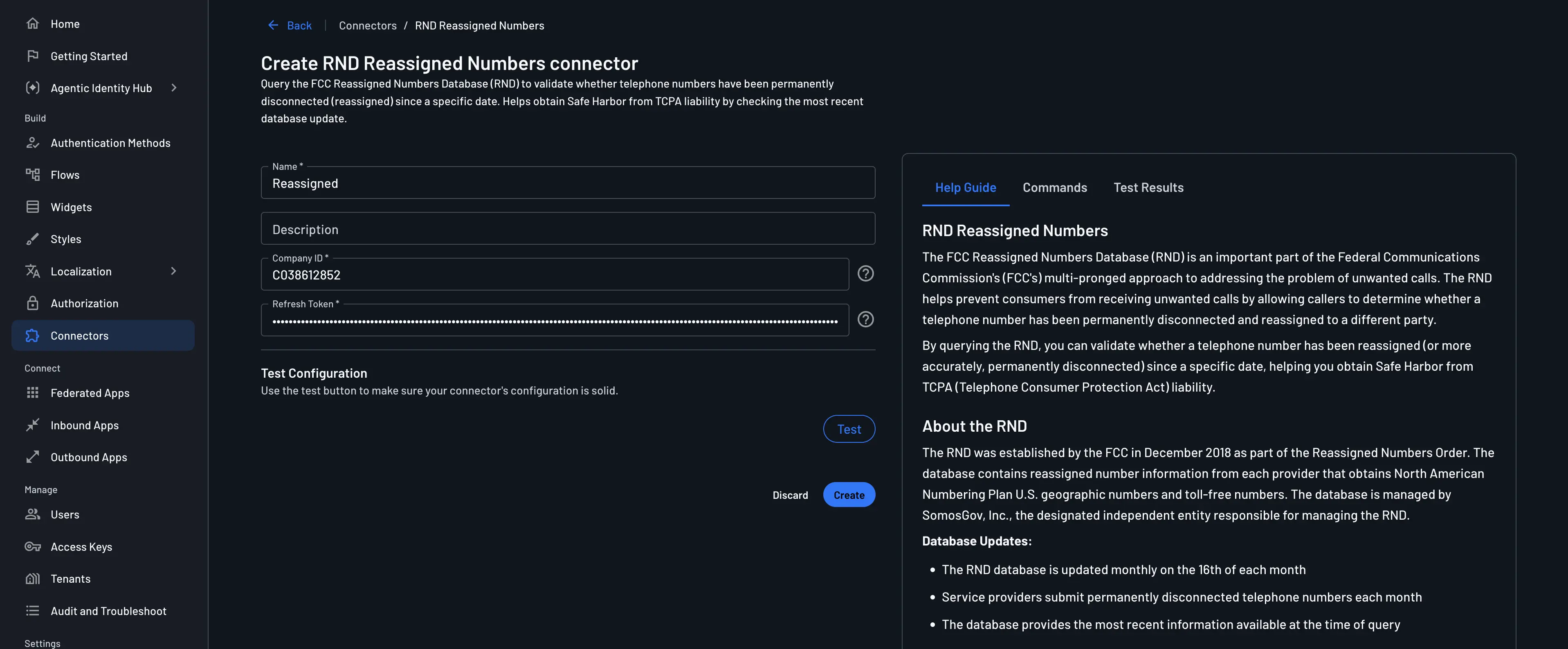 Reassigned connector setup