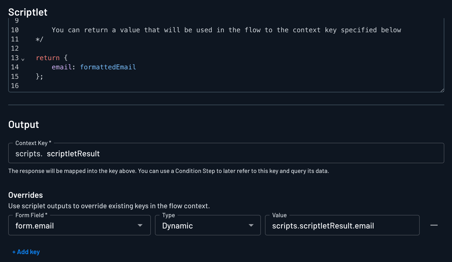 Mapping a Scriptlet result onto form.email