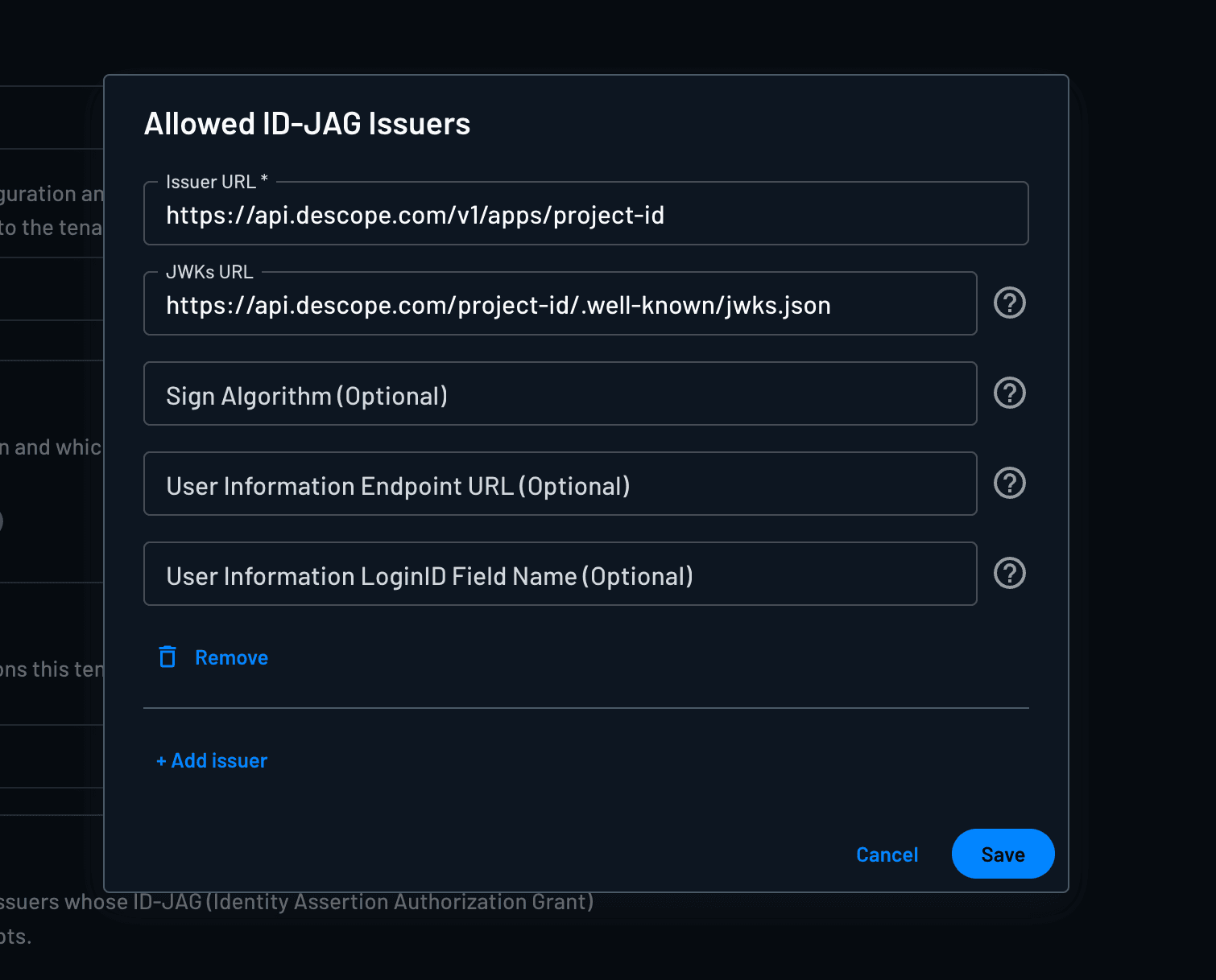 ID-JAG validation sequence