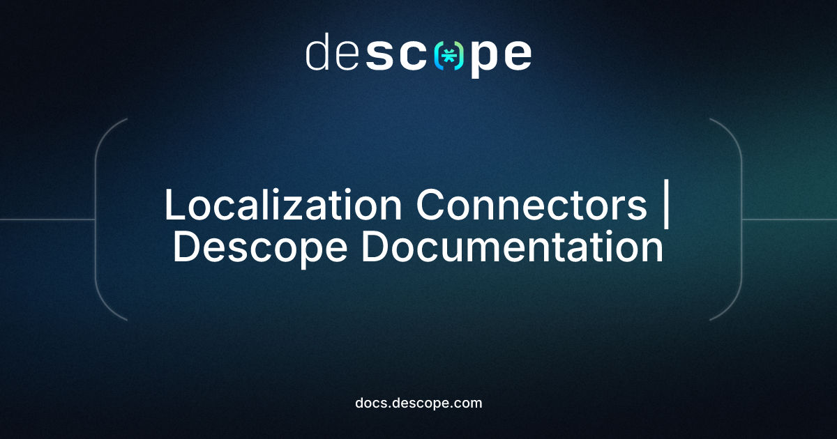 Localization Connectors | Descope Documentation