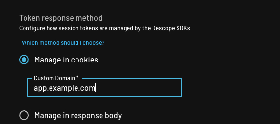 Descope custom domain example.
