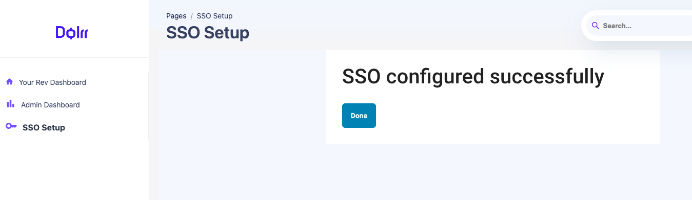 Descope self service provisioning guide SSO configured successfully.